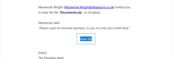 Dropbox Email Scam