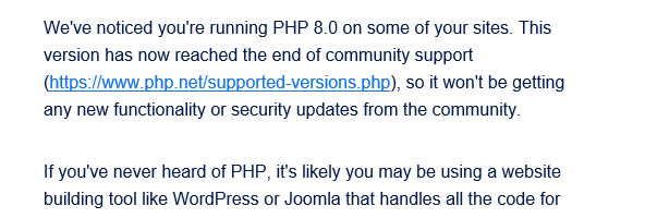 PHP v8.0 is now at End of Life (that came so fast)